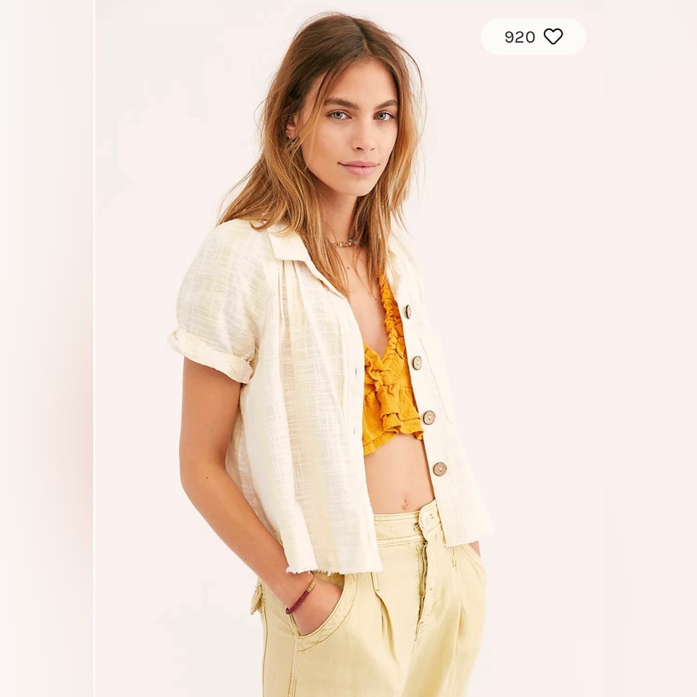 Free People away at sea striped crop top